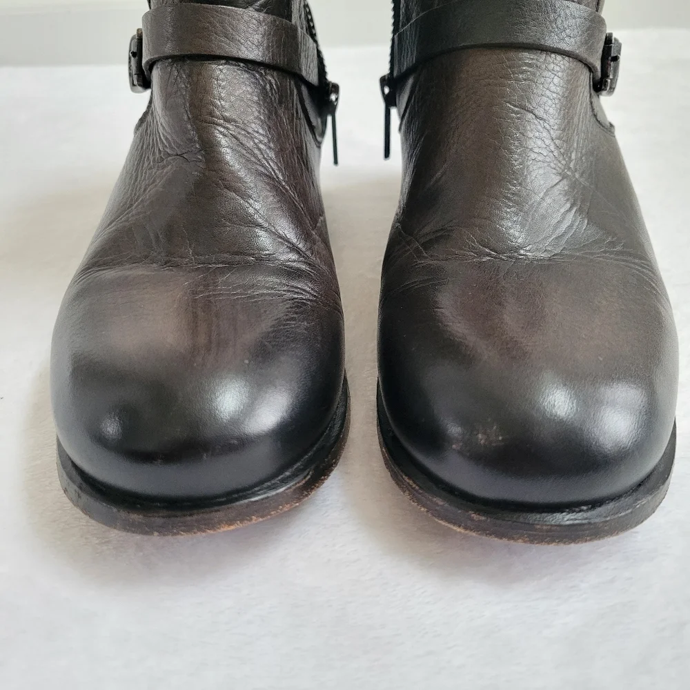Frye Lynn Strap Size 7 Short‎ Boot Leather Moto Ankle Bootie